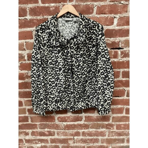 Chico's Animal Print Shirt Jacket Sz 3 XL Cheetah - Picture 1 of 5